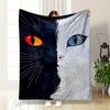 "Dual-Colored Cat Design Blanket" Patterned flannel blanket perfect for the bedroom living room, sofa, or a little nap
