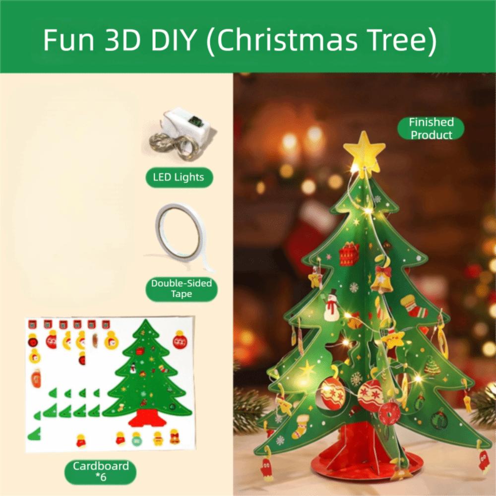 Colorful Christmas Tree DIY Craft Kit LED Tabletop Xmas Tree Beginner‑Friendly