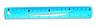Ruler 20 cm. Blue.