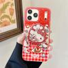 Красный Клетчатый Магнитный Чехол для iPhone с Котом-Шефом для Женщин - Совместим с iPhone 17, 16 Pro Max, 15, 14