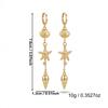Mermaidcore Long Drop Earrings for Women Gold Color Shell Pearl Starfish Dangle Fairycore Aesthetic Summer Beach Jewelry Gift