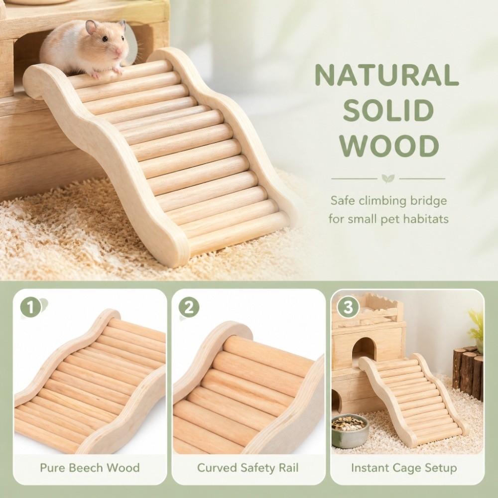 Optional Size Wooden Hamster Bridge Easy Installation Hamster Interactive Toy Small Pets