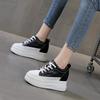 10CM 8CM Genuine Leather Women Shoes White Skateboard Sneakers Platform Wedge Shoes Air Mesh Hollow Breathable