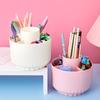 1/2Pcs 360 Degree Rotating Desk Organizer Sturdy Pen Holder for Desktop 5 Slots Non-Slip Base Office Storage Space-Saving Pencil Organizer
