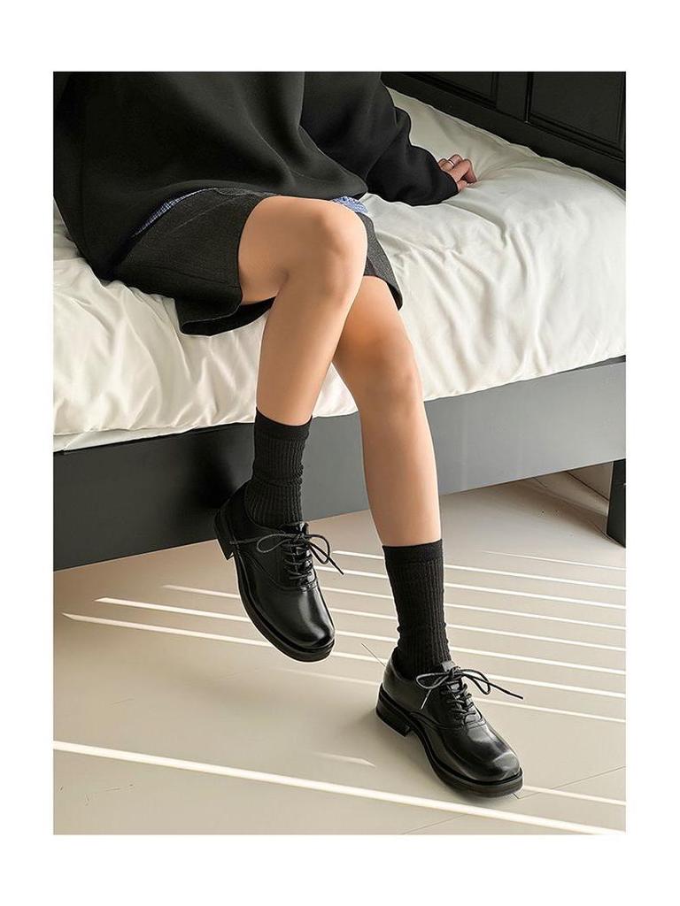 Мужские черные кожаные туфли с квадратным носком - Высококлассный британский стиль, Формальные, Толстая подошва, Увеличивающие рост, Низкие, Идеальны для поездок на работу или для жениха на свадьбе.