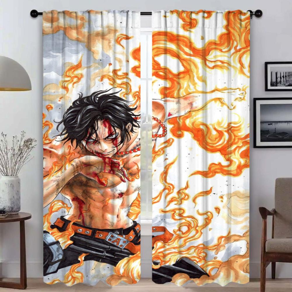 Плотные шторы для комнаты, 2 панели, O-One-pieceS, шторы для детской комнаты, украшения на Хэллоуин, перегородка, тюль для спальни, дома