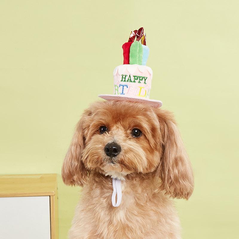 Милая очаровательная шляпа для торта на день рождения для собак и кошек, кепка для домашних животных, головной убор, регулируемые шляпы для собак и кошек, шляпа для украшения дня рождения домашних животных, принадлежности для домашних животных
