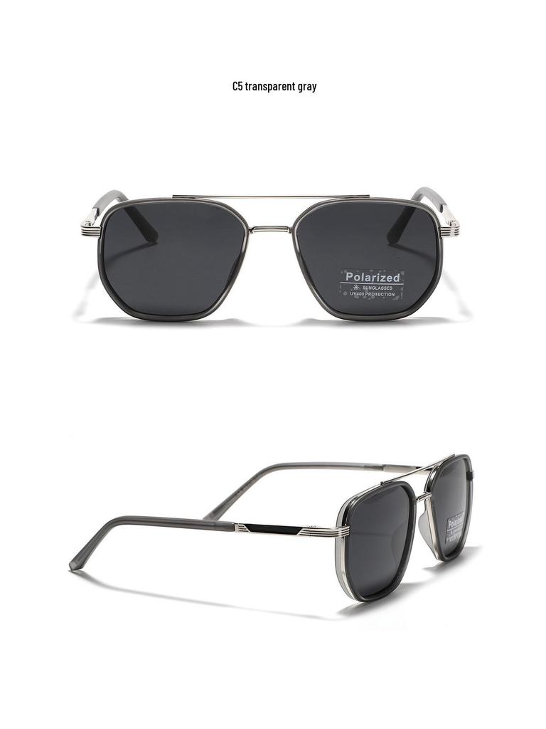 2025 Retro Polarized TR90 Semi-Metal Square Sunglasses for Men & Women