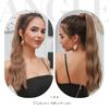 EASIHAIR Long Wavy Curly Wrap Around Clip In Ponytail Hair Extension Synthetic Pony Tail Fake Hair Brown Blonde False Afro Hairpieces Wig