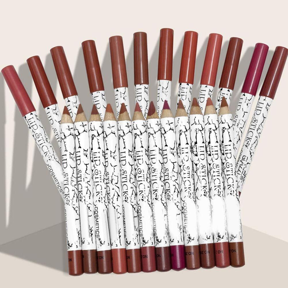 12Pcs Lipliners Set Matt Lip Liner Pencils Lipsticks Waterproof Lip Liner PLM