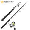 1.5M Carbon Fiber Winter Ice Fishing Rod with Reel Set Mini Pocket Rod Telescopic Ultra Light Short Small Sea Pole for Lure Fish