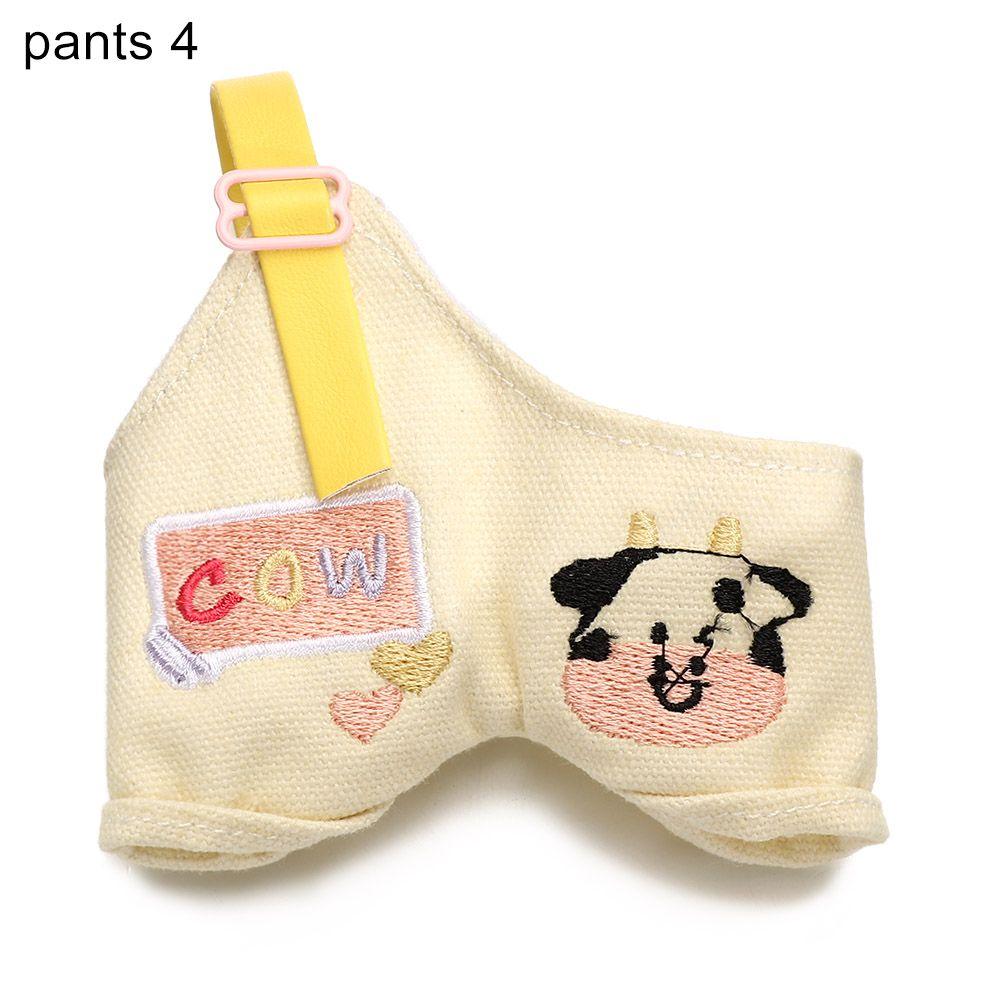 Animal Pattern Cotton Stuffed Dolls Knited Hat Mini Overalls Plush Suspender Pants Doll Clothes