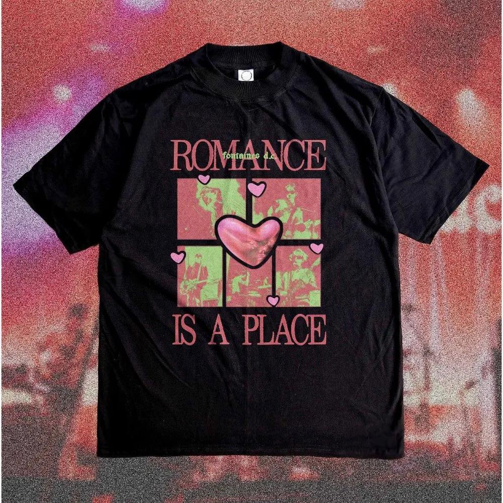 Унисекс хлопковая футболка с коротким рукавом и круглым вырезом Fontaines Dc Romance
