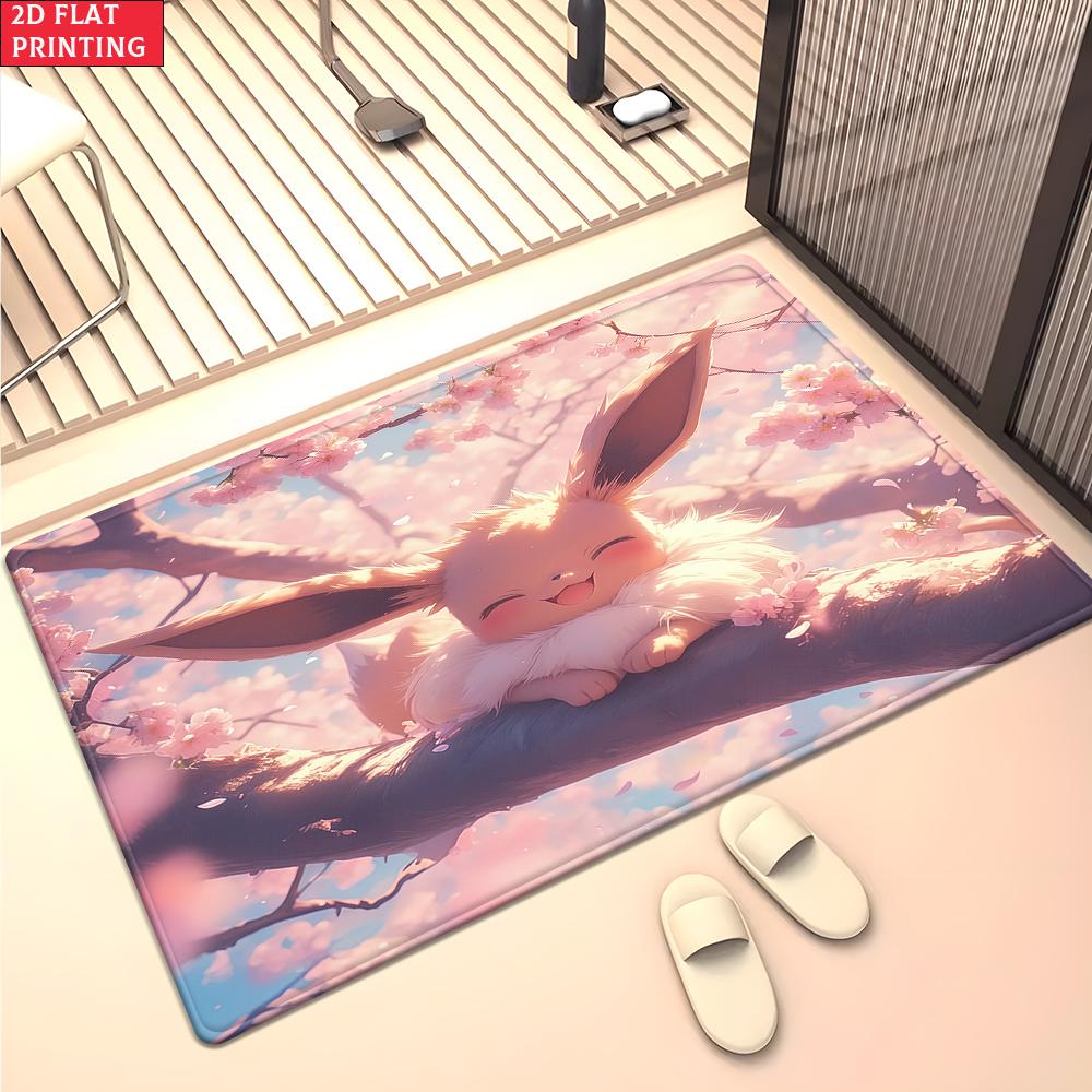 Cute Yellow Cartoon Character Area Rug Anti Slip Washable Floor Mat For Kids Bedroom Living Room Game Bedroom Home Decor Carpet