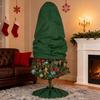 Upright Christmas Tree Cover Tear Resistant Xmas Tree Storage Cover with Drawstring Zippered Dustproof Storage Bag for 5Ft or 9Ft Standing Artificial