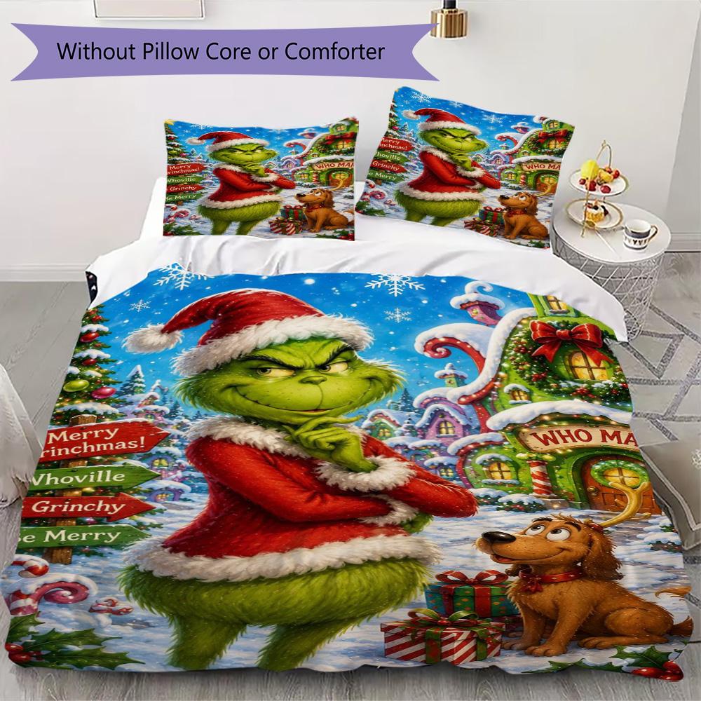 Christmas Gift Oscar Comedy Movie How the Grinch Stole Christmas home decor soft printed bedding set pillowcase duvet cover (without core) R10