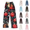 Women Winter Pants Full Length Long Trousers Christmas Printed Pants