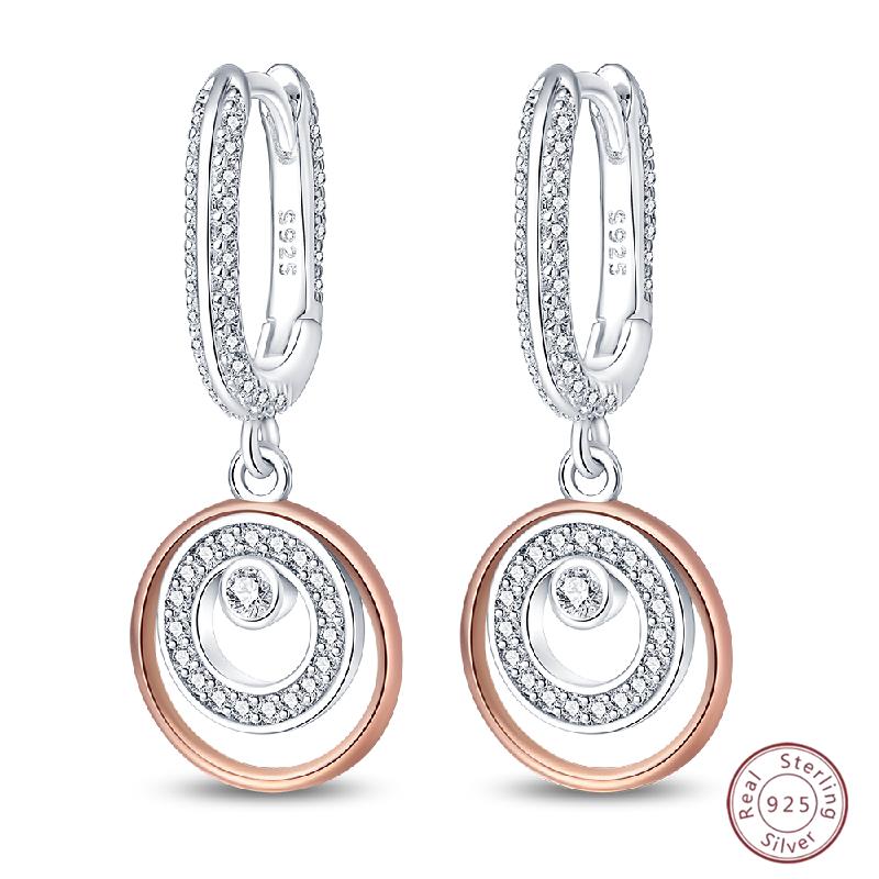 Серьги-кольца из серебра 925 пробы, минималистичные, золотые, круглые, модные, с застежкой-пряжкой с цирконием, свадебные украшения, подарок для женщин