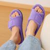 Fashion Shevalues Women's Fuzzy Warm Slippers Comfy Open Toe Sandals Memory Foam Indoor Bedroom Slides Rubber Sole House Shoes For Women