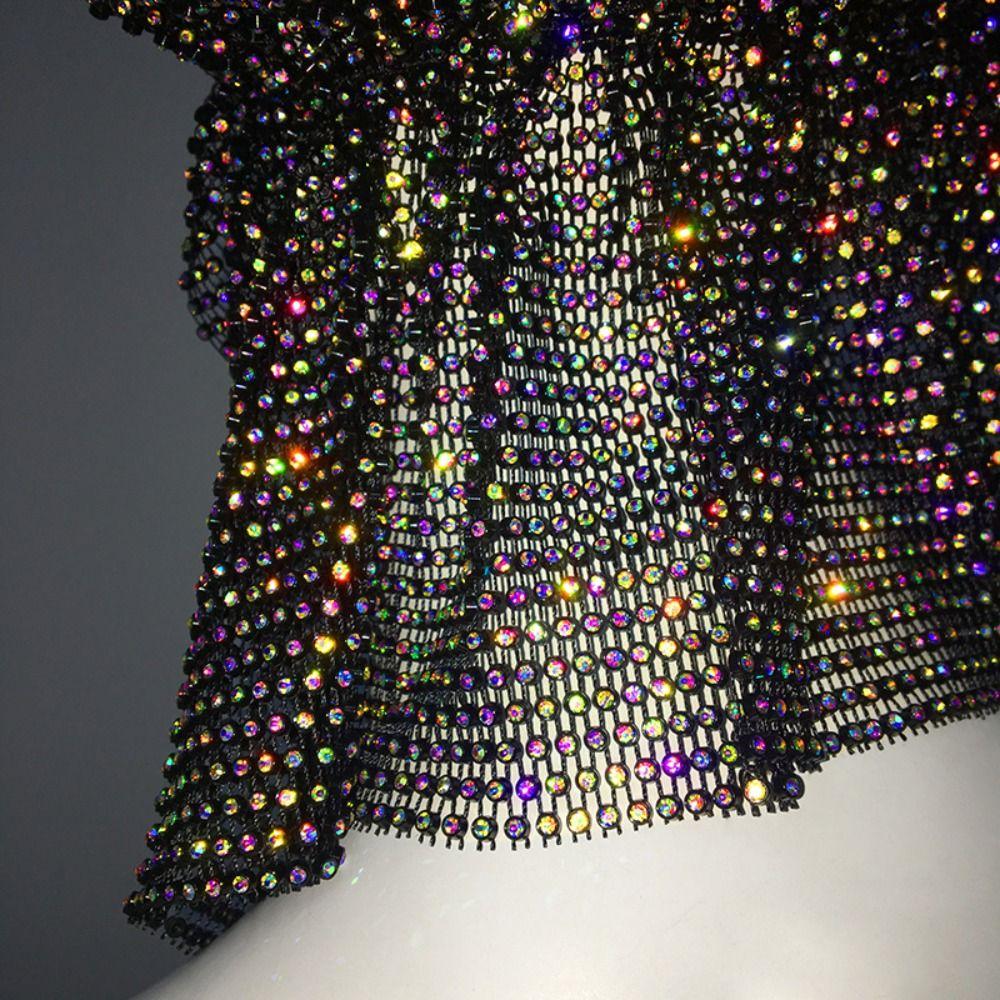 Бандана со стразами, винтажная сетчатая косынка, изысканная повязка для волос Aurora Borealis, вечеринка