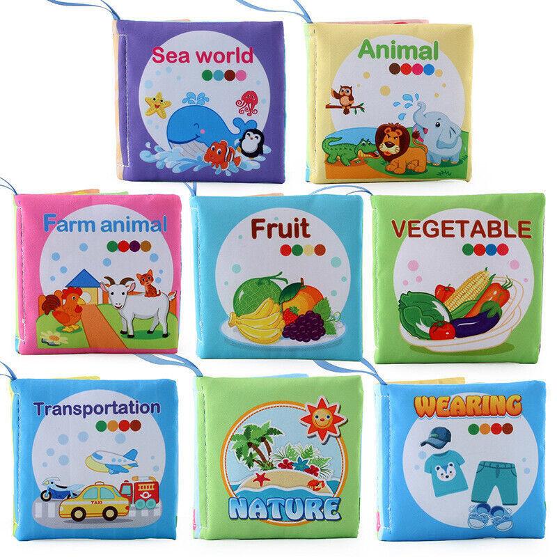 Soft Cloth Book For Early Education Of English Animals And Transportation