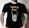 Унисекс Черная футболка GALLERY DEPT, Унисекс футболка с принтом черепа
