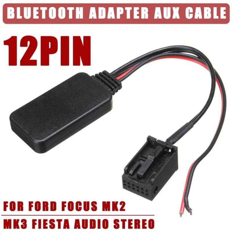 Новый 12V 12-контактный автомобильный Bluetooth-адаптер AUX-кабель для Ford Focus MK2 C-MAX Mondeo MK3