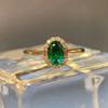 New In Inlaid Shiny Green Crystal Rings For Women Opening Adjustable Fashion Original Ring Exquisite Design Wedding Jewelry