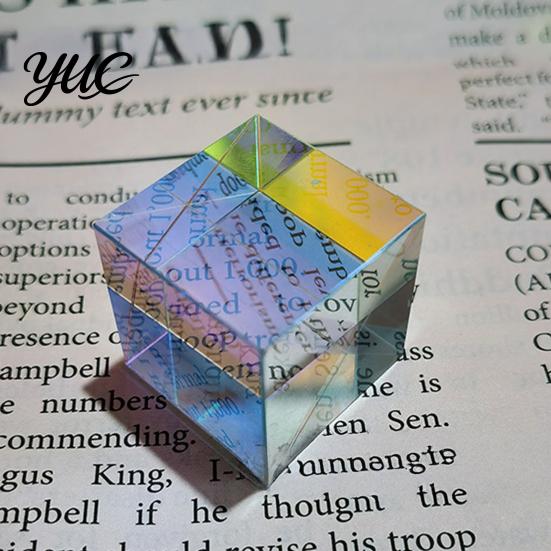 Decorative Crystal Ornament Mini K9 Glass Prism Cube, Sun Catcher Optical for Window Color Mixing Light Refraction, Desktop Decor, Photography