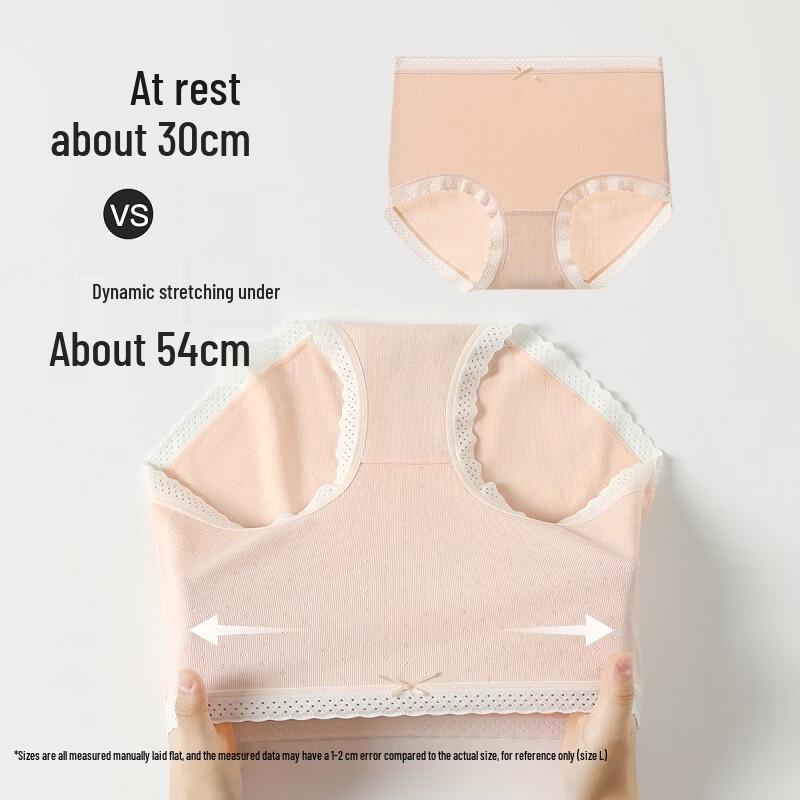 Fenteng Women's High-Waist Antibacterial Cotton Underwear 4-Pack