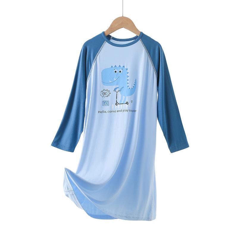 Мужской халат из модала с длинным рукавом – Летняя и весенне-осенняя ночная рубашка для комфорта после обрезания