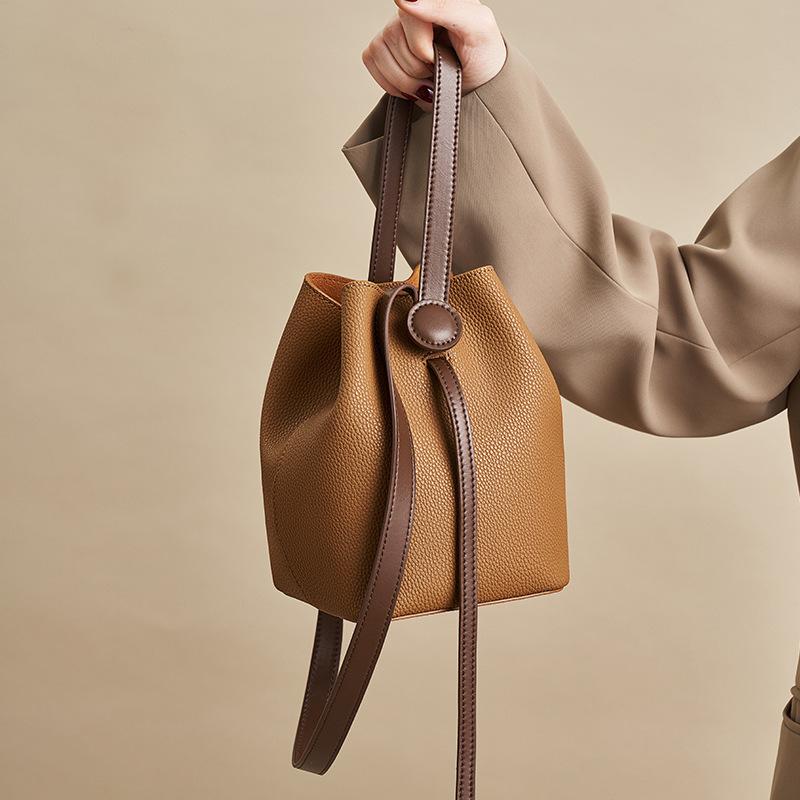 Сумка 2025 Новая Сумка-ведро для овощей Премиальное ощущение На плечо Через плечо Женская сумка Модная Рабочая Повседневная Сумка