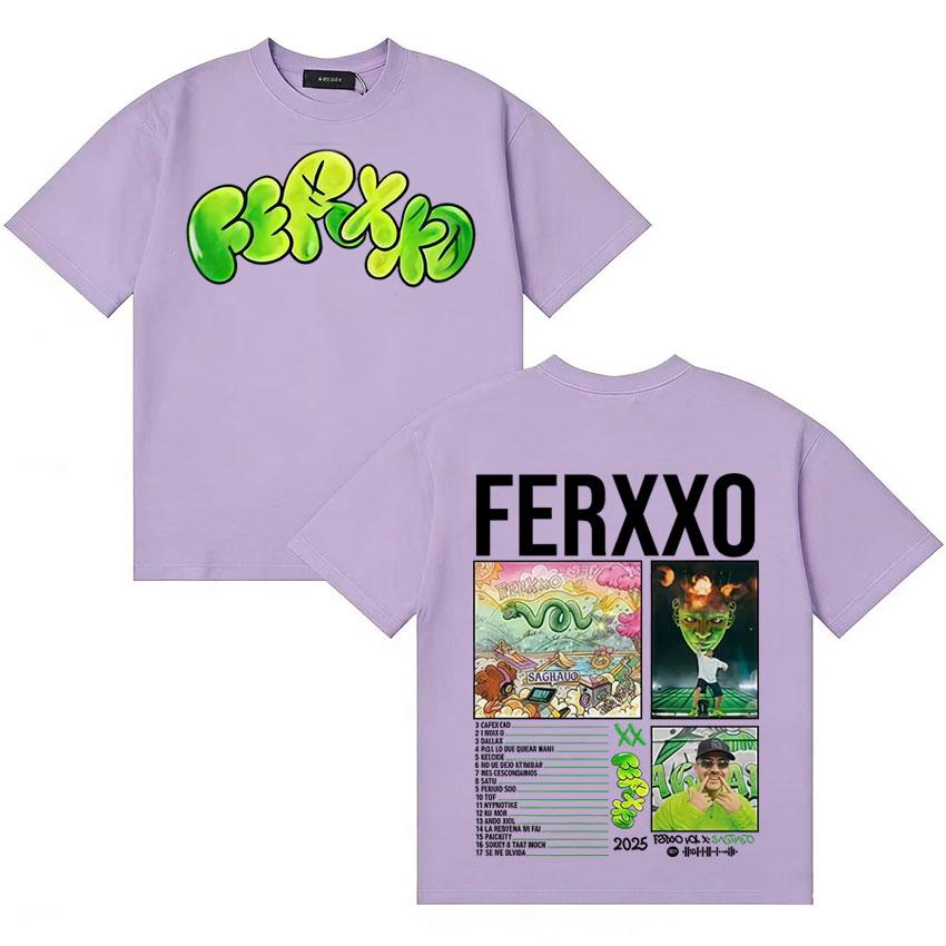 Singer Feid FERXXO CALIPSIS Concert Merch Tshirt Unisex Women Summer T Shirt Teenagers Cotton Oversized Crewneck Tshirt Streetwear