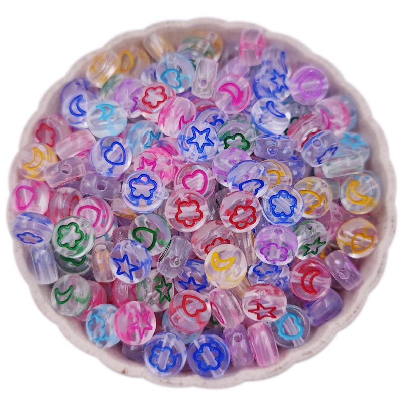 100 шт. карамельный цвет DIY акриловые круглые бусины милые улыбающиеся бусины с отверстием для изготовления ювелирных изделий