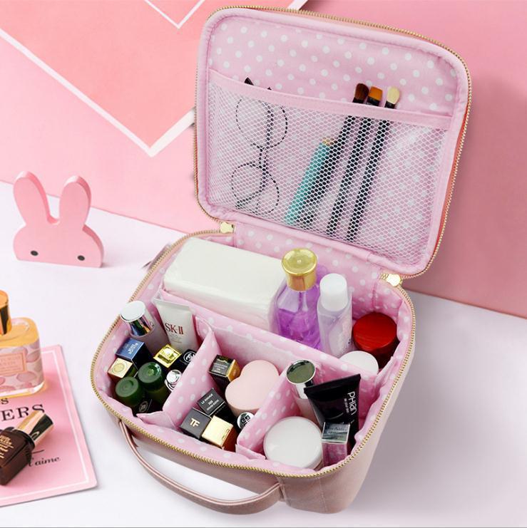 Портативная косметичка большой емкости из искусственной кожи