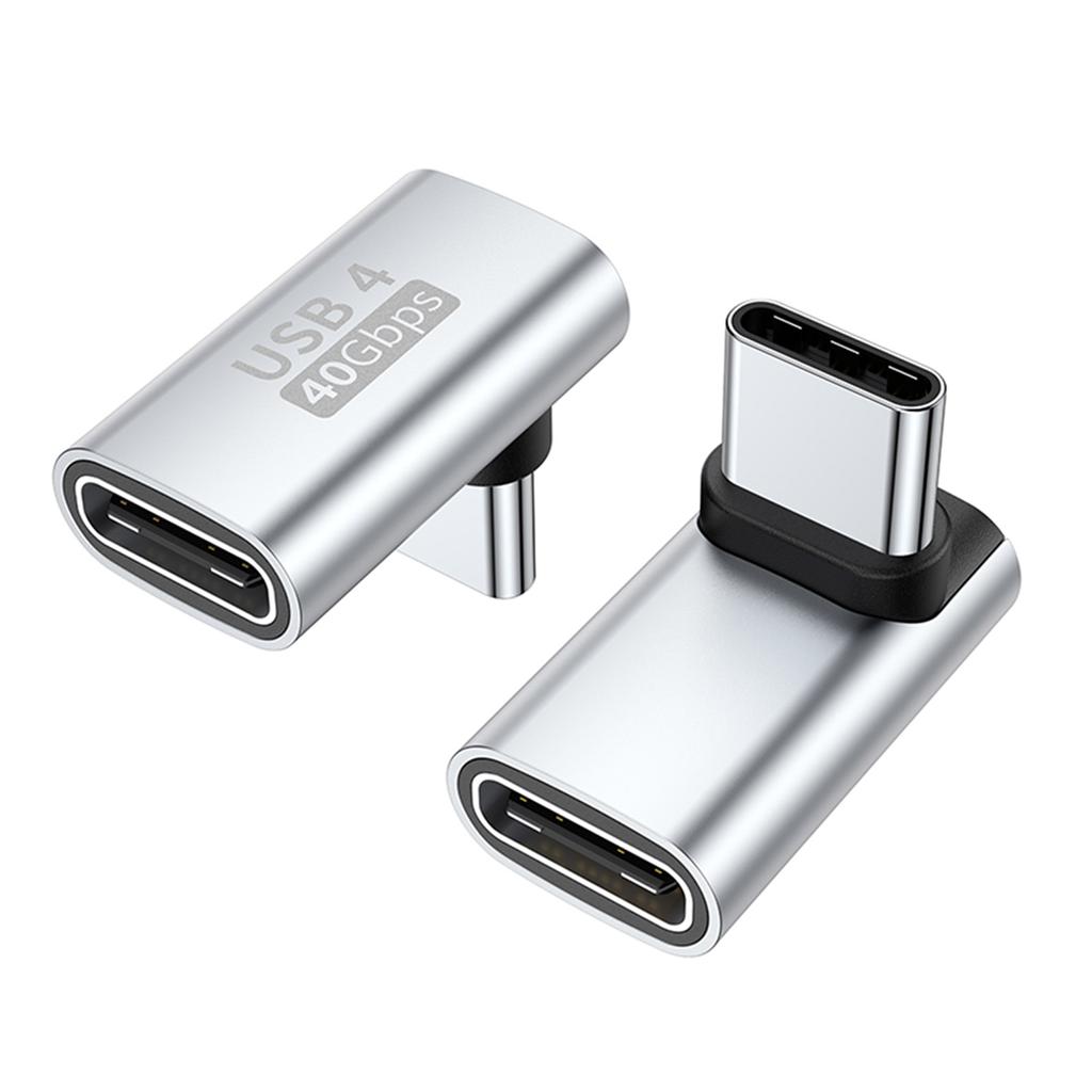Адаптер USB C на USB C, 90 градусов, адаптер USB C «мама» на USB «папа», 40 Гбит/с, синхронизация данных, адаптер для быстрой зарядки 100 Вт для ПК