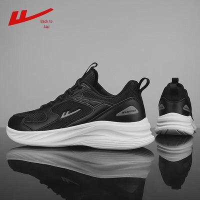 Женские легкие кроссовки Warrior Black & White Running - Летняя коллекция 2024 г., мягкая подошва, повседневные кроссовки (0358)
