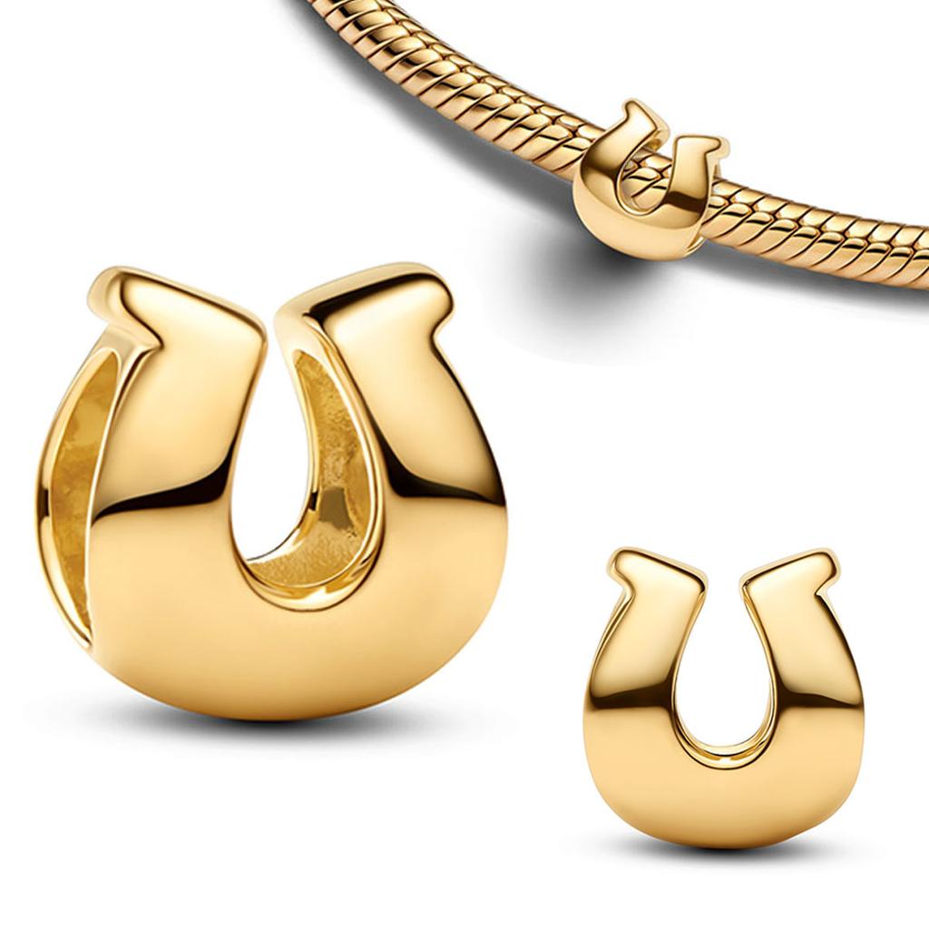 925 Silver Charms Horse Horseshoe Carrousel Earring Beads Pendant Bracelets Necklaces Womens DIY Jewelry Gift