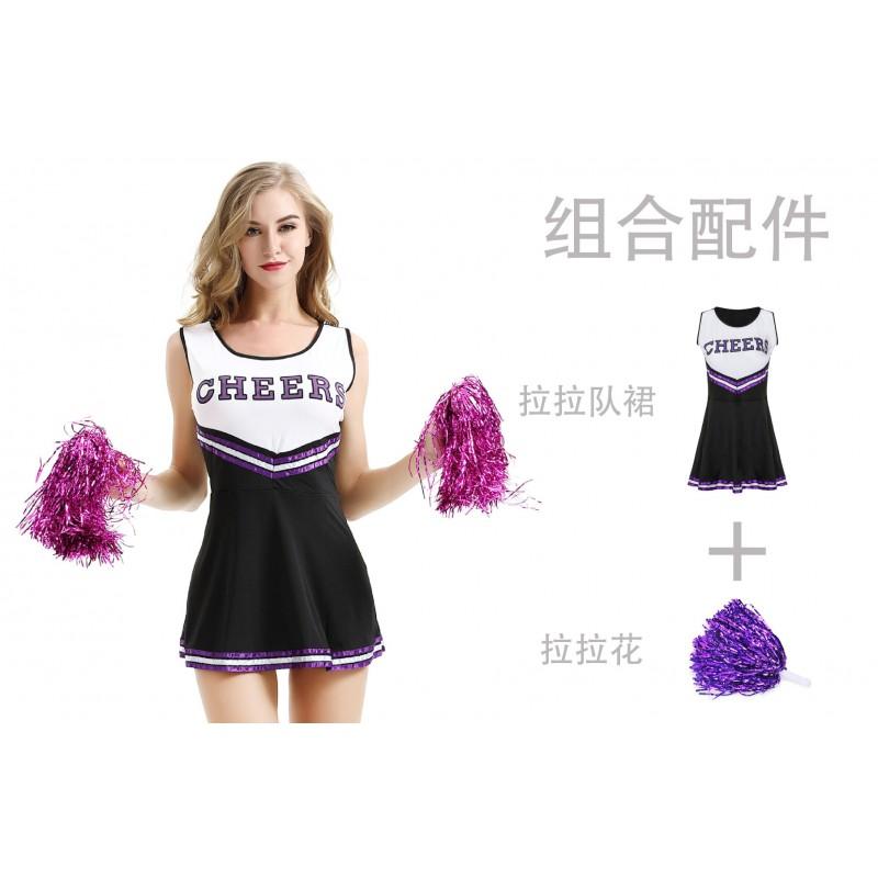 Plus Size Womens Cheerleading Costume Sexy Stage Performance Uniform Milk Fabric