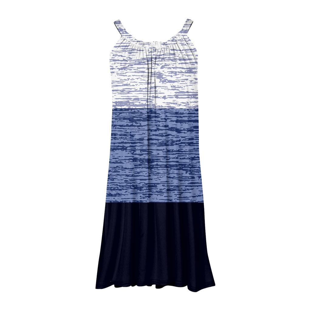 Women's Fashion Summer Beach Casual Print Sleeveless Cute Sling Dress