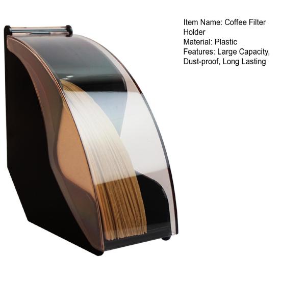 Coffee Filter Paper Holder with Dust-proof Cover Large Capacity Coffee Filter Holder Paper Storage Dispenser Rack