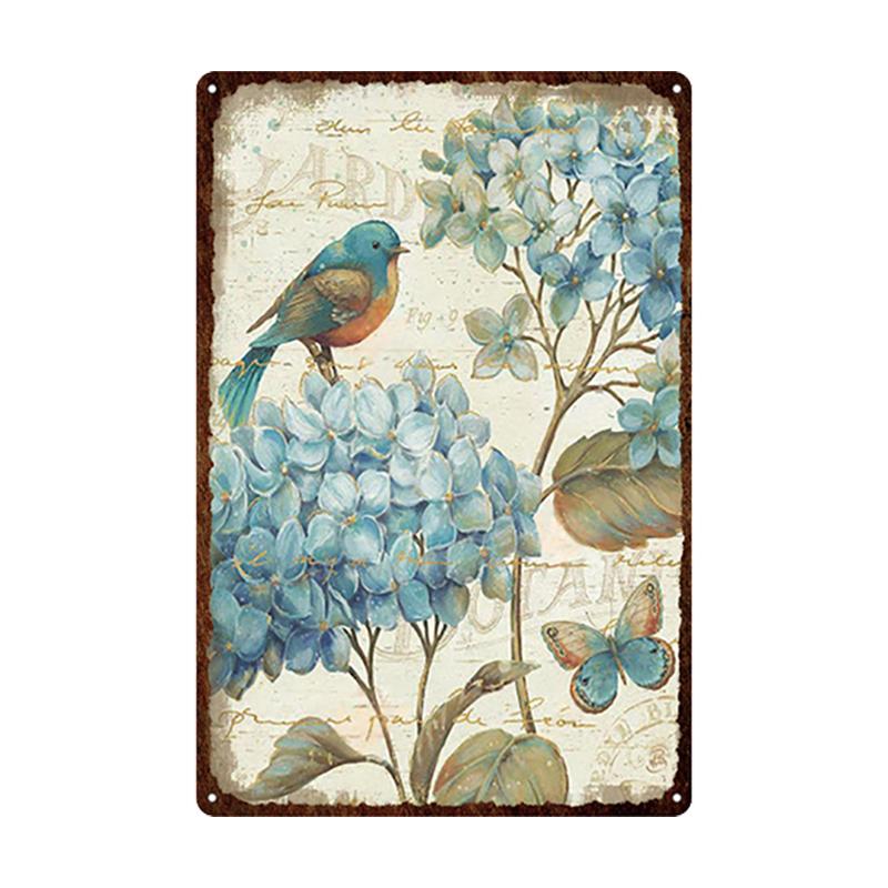 Металлическая жестяная вывеска с цветами в стиле ретро, ​​тарелки в стиле ретро, ​​роза, пион, лаванда, художественная табличка, винтажный постер, садовая комната, домашний Настенный декор, подарок