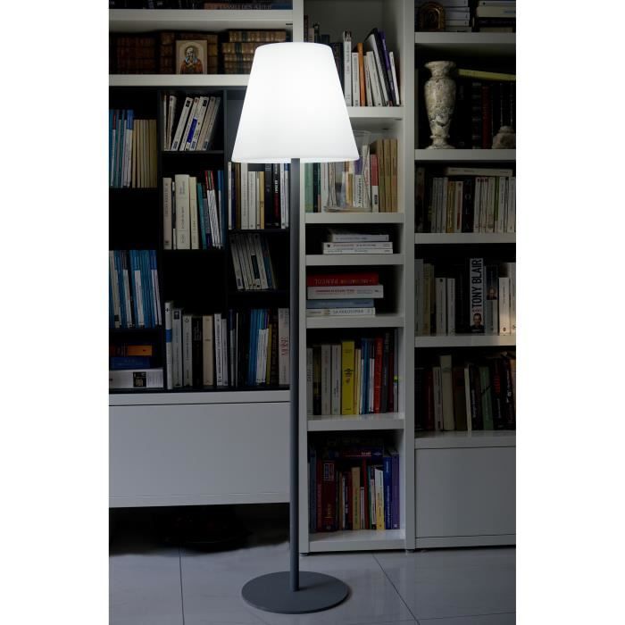Lampadaire lumineux extérieur - LUMISKY - 150cm - Acier et polyéthylène - Blanc froid
