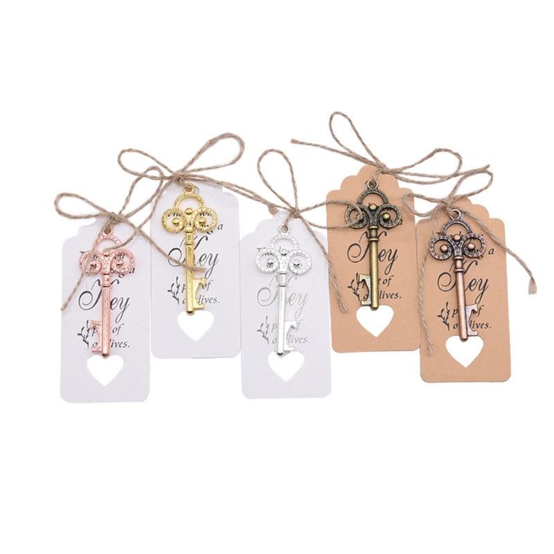 20pcs Skeleton Key Bottle Opener with Card Tag Bridal Shower Party-Favor Souvenir-Gift for Guests Wedding Party Decor