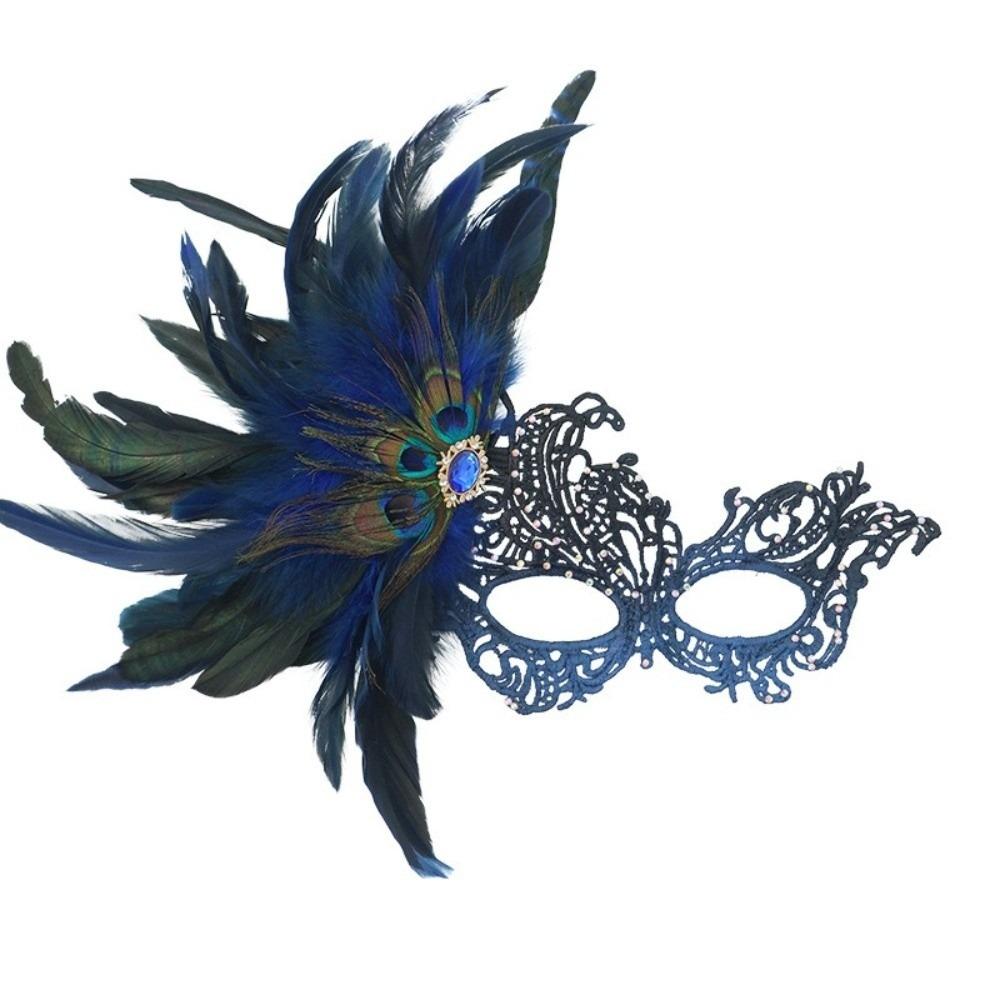 Rhinestone Feather Mask Seductive Style Halloween Festival Party Mask Fancy Masquerade Mask Girl