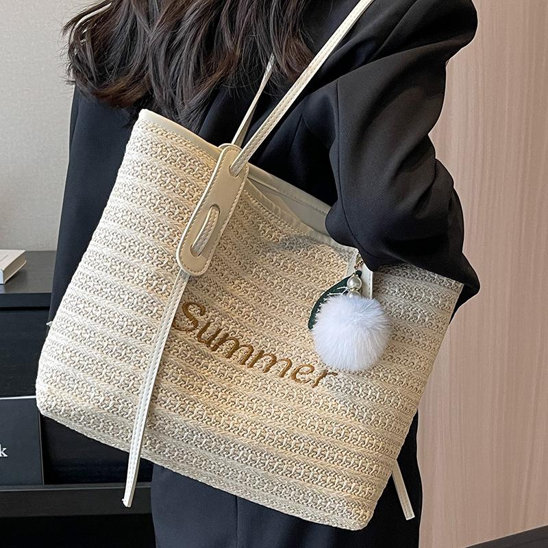 Large-capacity Bag Niche Design Single-shoulder Bag Stylish Woven Tote Bag