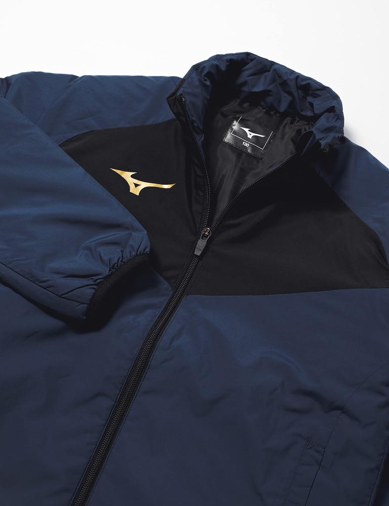 Mizuno Футбольное разминочное платье Размер 130 к японскому размеру Рубашка, Утепленная, Юниорская, P2JE9601, Детское темно-синее, (эквивалент 130)