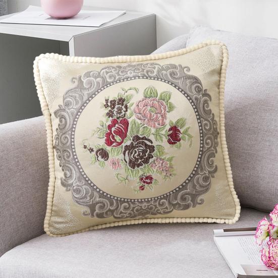Квадратная наволочка, модная вышивка, мягкая текстура, квадратная наволочка 45x45 см, квадратная наволочка с цветочным узором, украшение для дивана