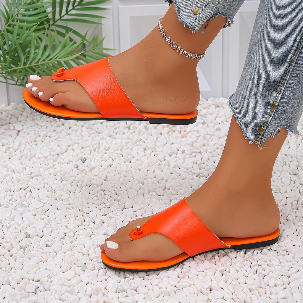 Large Size Women's Flip-flops Shoes 2025 Summer New Flat-bottomed Comfortable Beach Cool Slippers Women