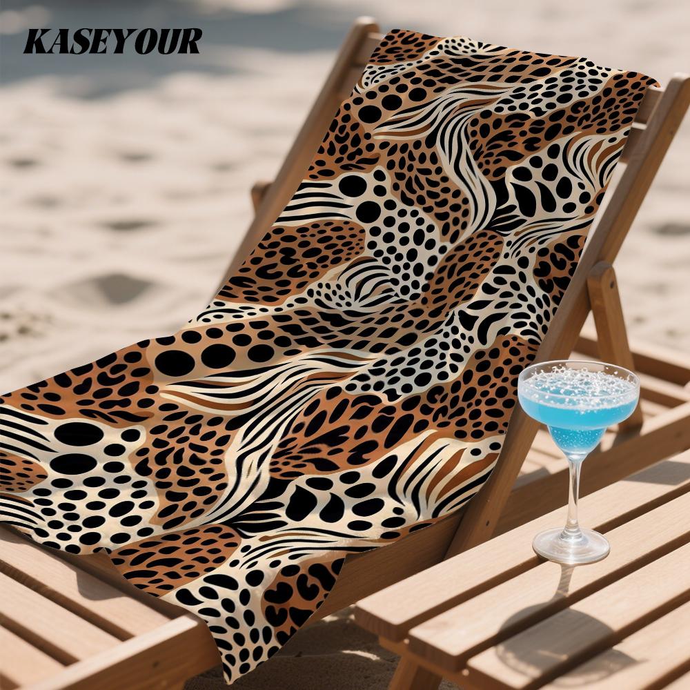 Wild Leopard Oversized Microfiber Beach Towel Sand Proof Quick Dry, Absorbent for Swimming Pool Travel Camping